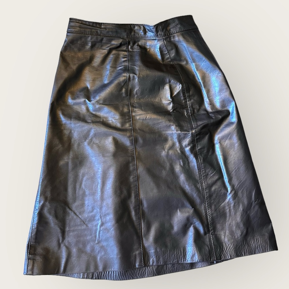 Comint Made in Argentina Y2K sz 5/6 black leather mini skirt‎